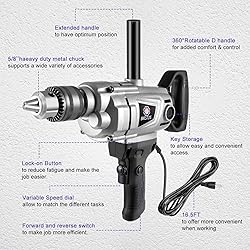 10-Amp Corded Duty Drill Mixer Set, Mixing Drill