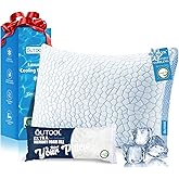 QUTOOL Enhanced Cooling Gel Pillow King Size 1 Pack, CertiPUR-US Shredded Memory Foam Pillows for Hot Sleepers, Support Yet Soft Adjustable Bed Pillow for Side, Back, Stomach Sleepers, Home Gifts