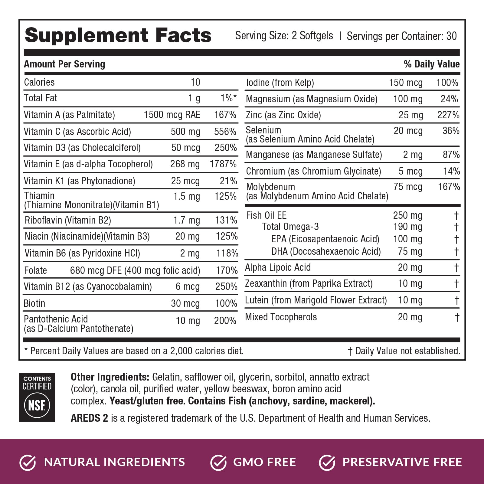 EyePromise Macular Health Complete Supplement - 60 Softgels, 30-Day Supply - Complete Macular Support with 10mg Lutein & Zeaxanthin