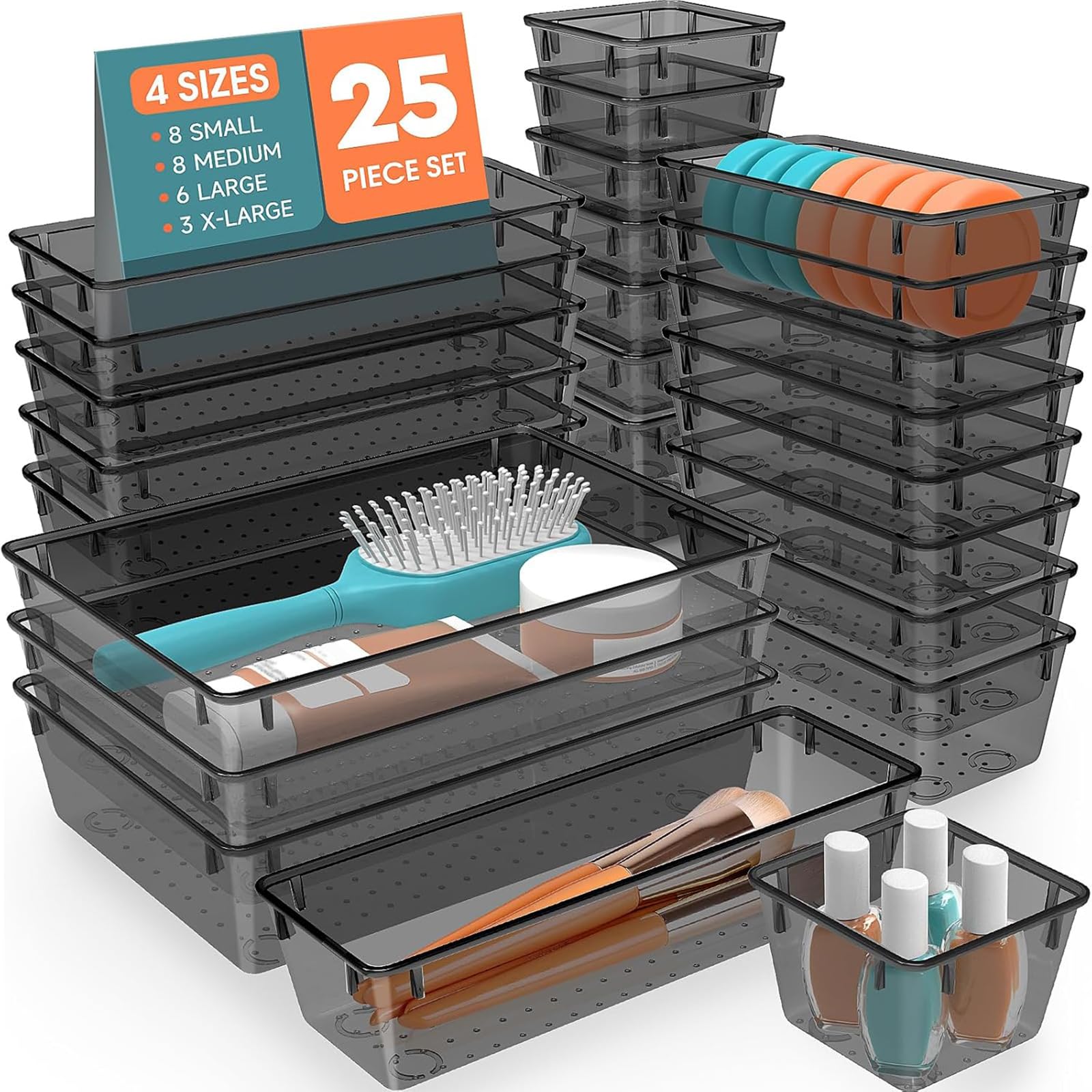 SpaceHacks 25 PCS Plastic Drawer Organizer