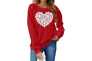 LHBNK Valentines Day Sweatshirt Women Love Heart Shirts Valentine Pullover Long Sleeve Tops