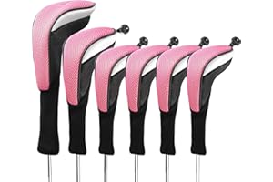 FINGER TEN Golf Club Head Covers Woods Driver Fairway Hybrid Value 4 or 6 Pack Set, Headcovers 1 3 5 7 X with Interchangeable