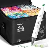 Ohuhu 160 Colors Alcohol Markers Dual Tip Chisel Fine with Blender Case