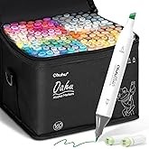 Ohuhu Alcohol Markers - 160-color AP Certificated Double Tipped Art Marker Set for Artist Adults Cozy Coloring Sketch Illustration - Chisel and Fine Dual Tips - Oahu of Ohuhu Markers - Refillable