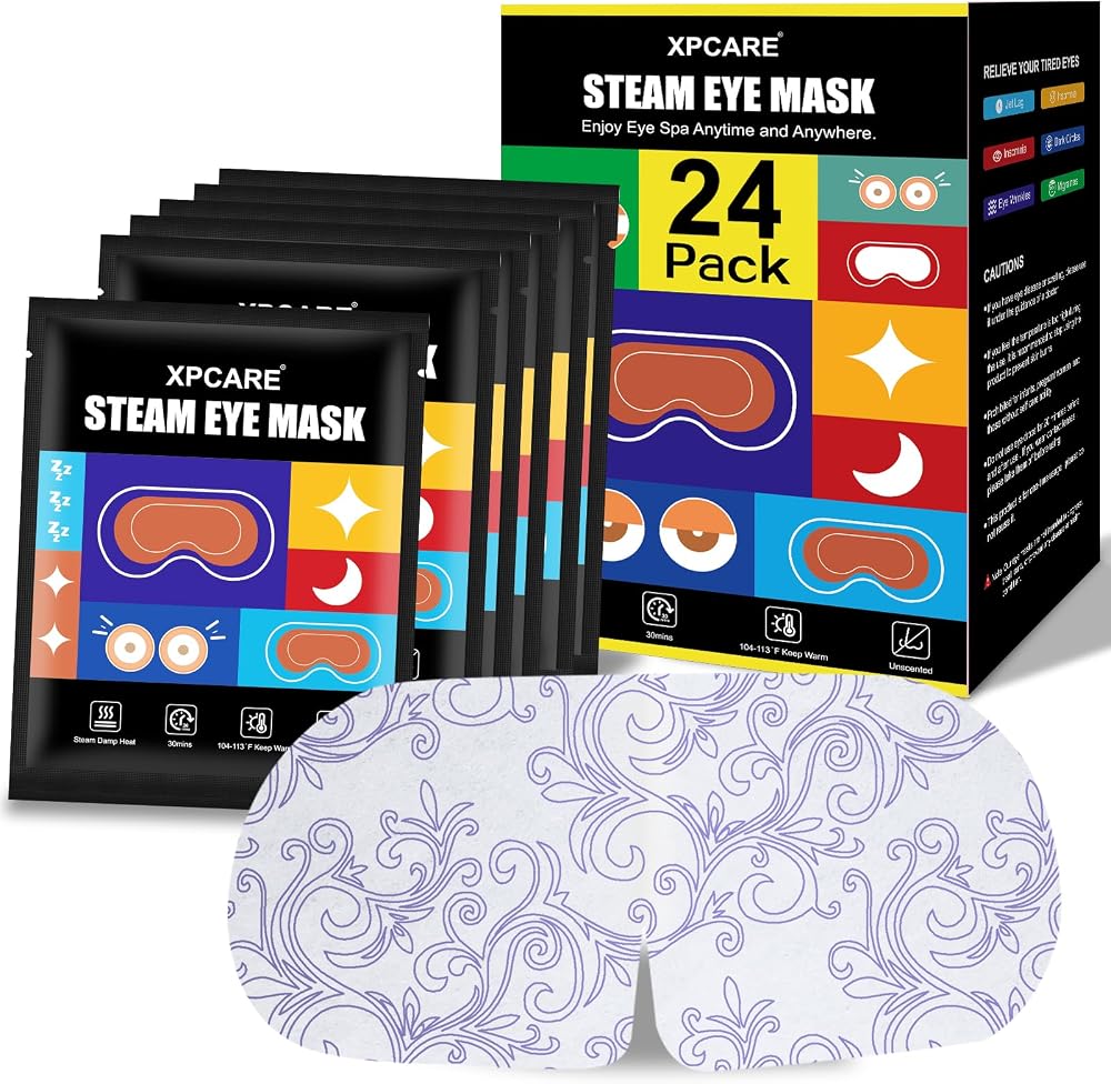 XPCARE 24 Pack Steam Eye Mask Disposable for Dry Eyes Cornea Care-Unscented | Steam Eye Mask Cornea Care Rest Self Heating Ey