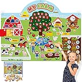 CHEFAN Farm Animals Felt Story Board Set, 3.9 Ft 99 Pcs Preschool Farmhouse Barnyard Theme Flannel Board Storytelling Early L