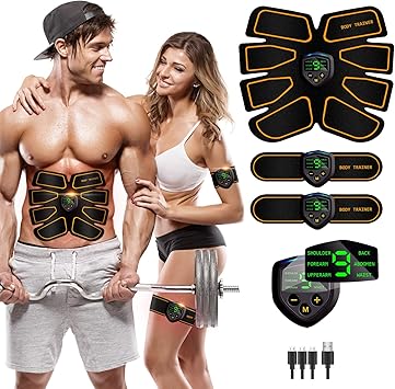 Amazon 腹筋刺激 筋肉トナー 筋肉トレーナー 腹筋トーニングベルト 究極の腹筋刺激 メンズ レディース ワークアウト パワーフィットネス Abs腹部トレーナー 6モード 9段階操作 Ben Belle 腹筋器具