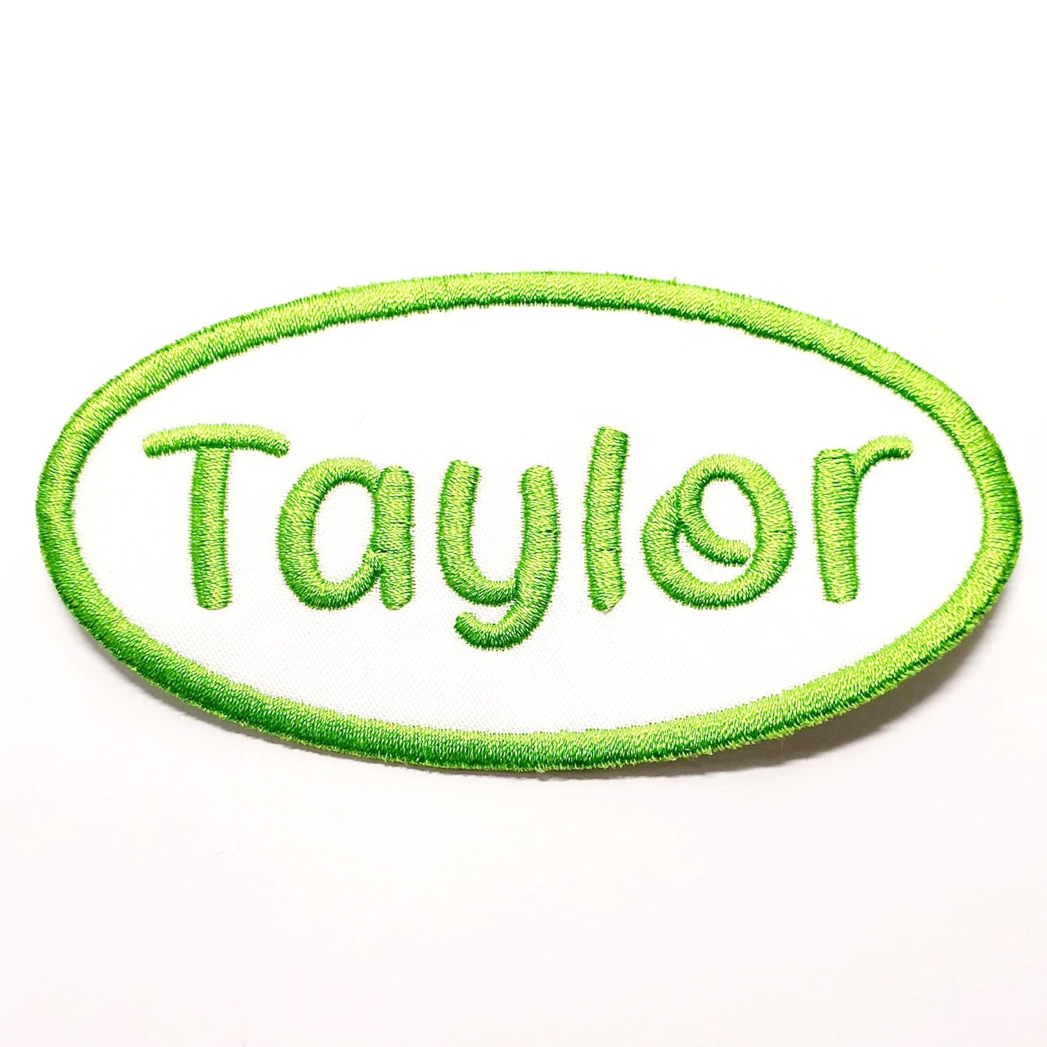 Name Patch Oval Ironon or Sewon Applique Embroidered