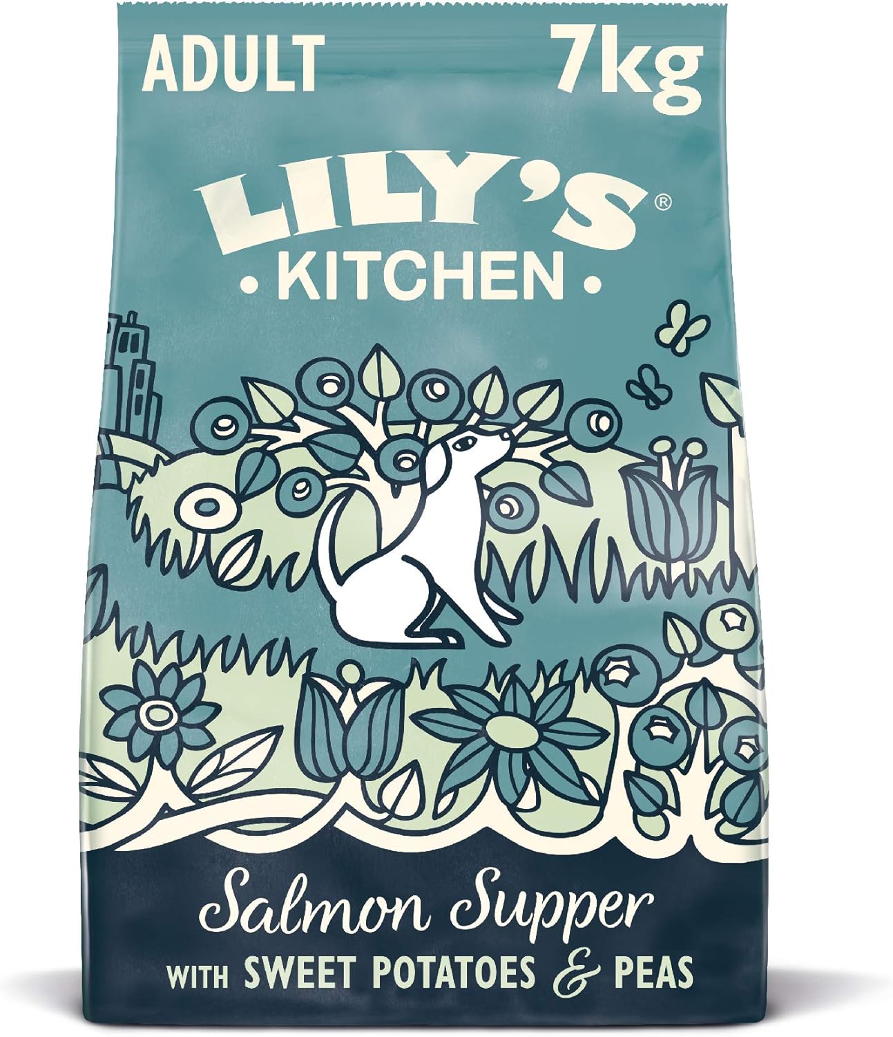 Lily’s Kitchen Made with Natural Ingredients Adult Dry Dog Food Salmon Supper Balanced Nutrition 7kg Bag, 7 kg (Pack of 1)