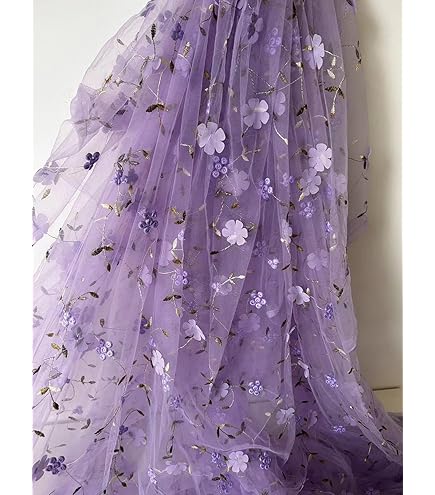 Amazon.com: Exquisite Embroidered Floral Tulle Pink Lace Fabric