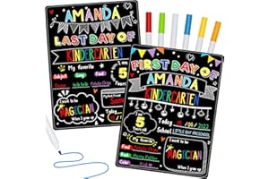 ZMCINER First Day of School Board First and Last Day of School Chalkboard Photo Prop Back to School Sign for Kids 15" x 11"