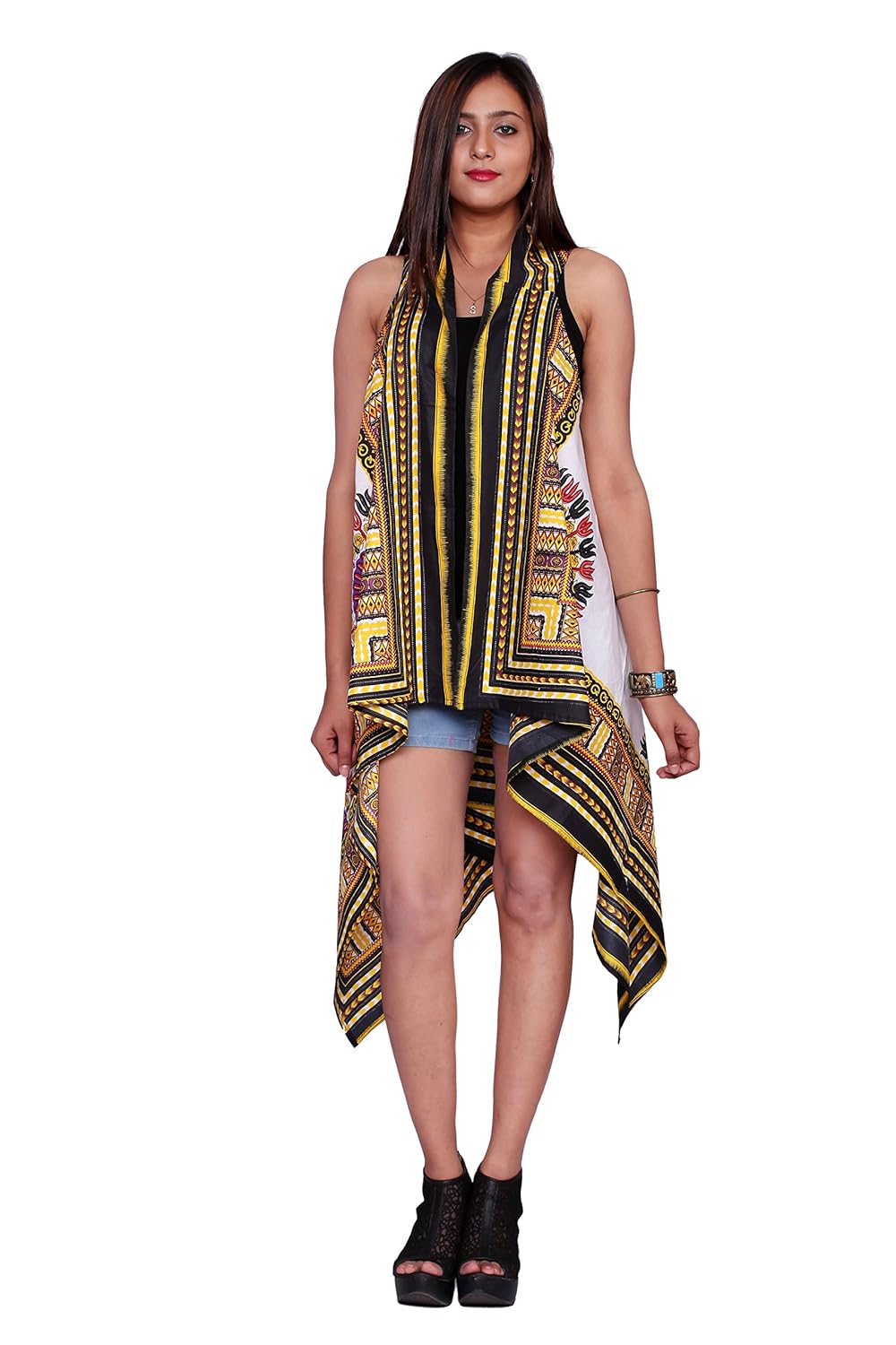 handicraft-palace women's cotton dashiki floral printed cardigan kimono(white, xl)