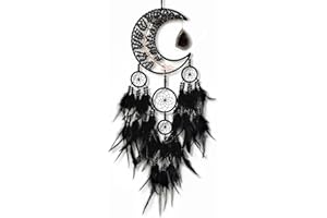 OIOVOIO Large Dream Catcher,Moon Dream Catchers with Chakra Gemstone Agate Stone,Black Crystal Tree of Life Dream Catcher,Dream Catchers for Adults,Boho Bedroom Decor (Black Natural Gem Agate)