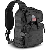 EcoGear FX XGear Tactical Sling Bag Military Pack Single Shoulder EDC Backpack Range Bags (Black)
