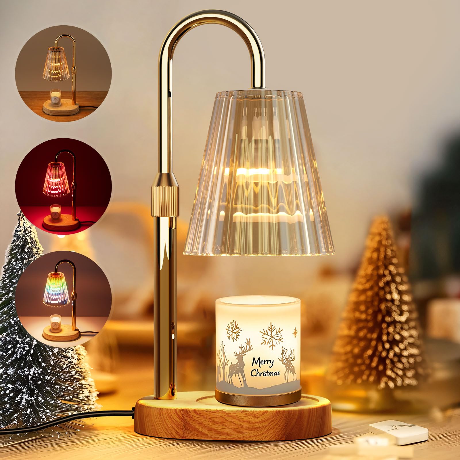 Photo 1 of Candle Warmer Lamp,Upgrade Adjustable Candle Warmer Light,RGB Warm White Electric Candle Lamp Warmer with Timer,Dimmer,Wax Melts Warmer for Secented Jar Candles, House Warming Gifts