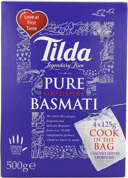 Tilda Boil in the Bag Pure Basmati Rice 500 g (Pack of 4) Amazon.co.uk