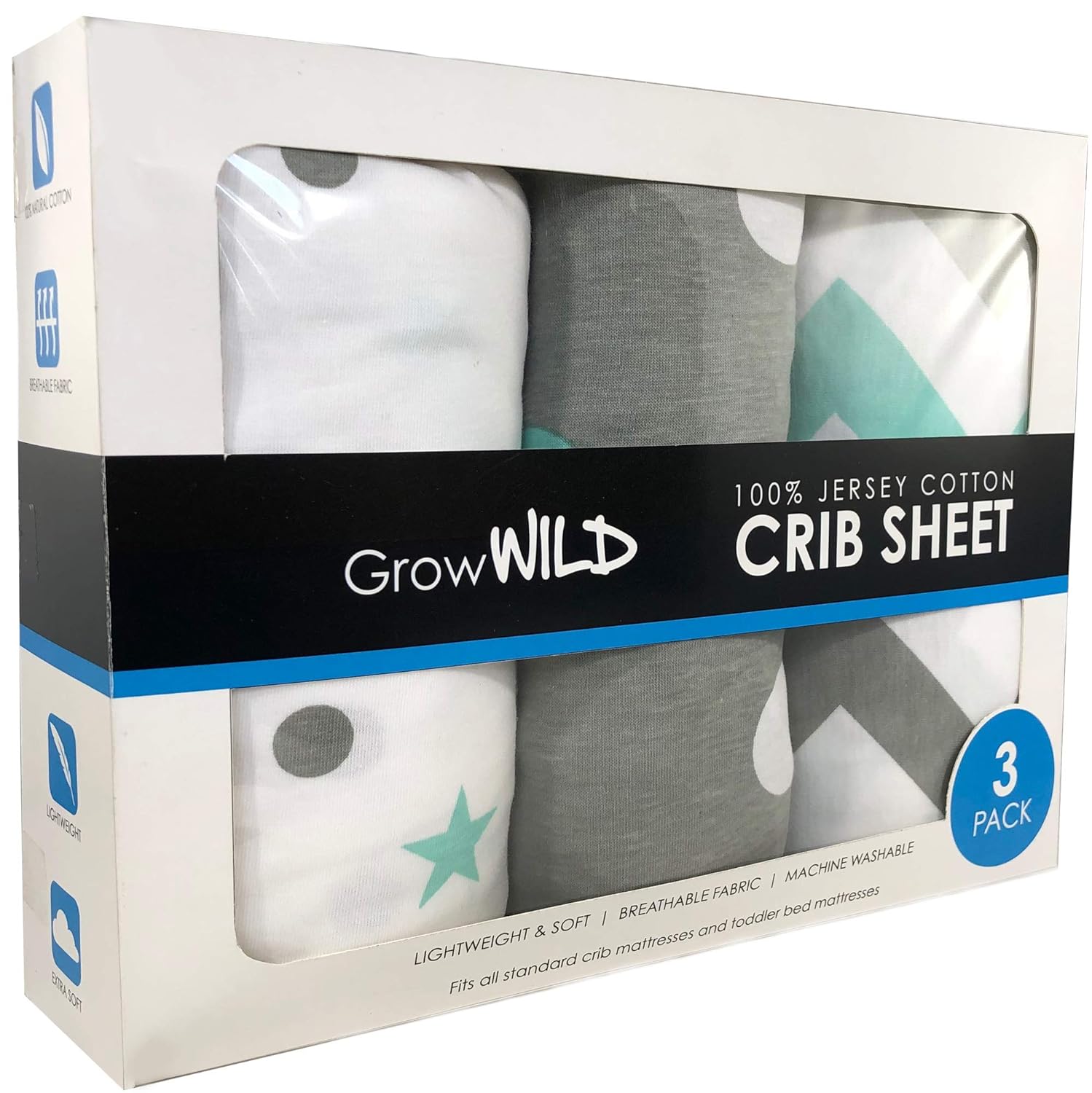 teal crib sheet