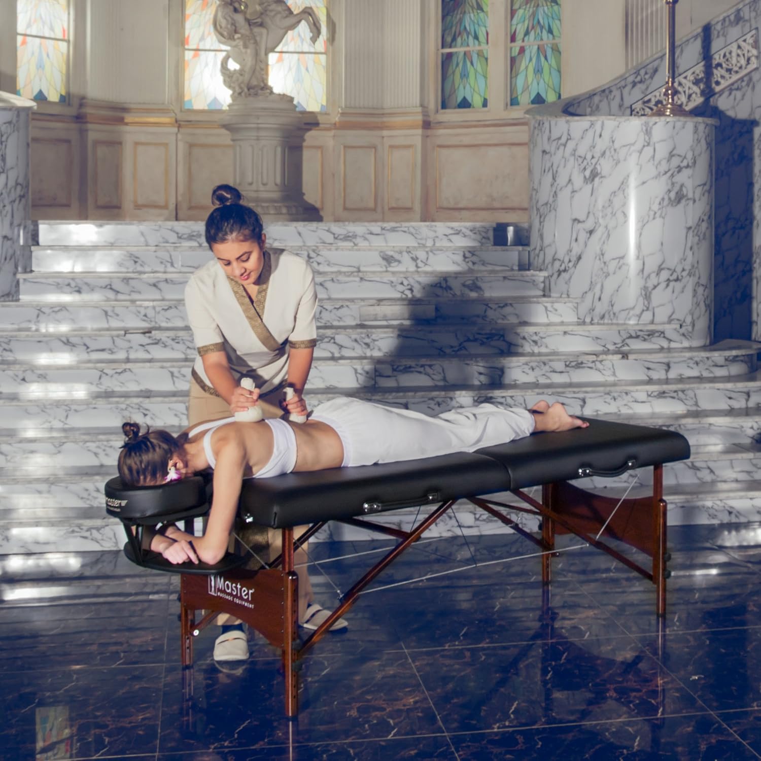 Master Massage 30" Newport Portable Cable Release Massage Table Package, Black Shiatsu: Health & Personal Care