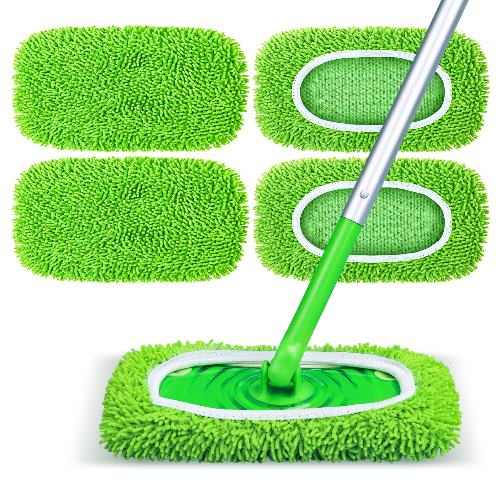 Photo 1 of ****MISSING PART****
Reusable Mop Pads Fit Swiffer Sweeper, 4-Pack Microfiber Mop Replacement Pads, Washable Wet Mopping Cloths & Dry Sweeping Chenille Pads Refill for Floor Cleaning