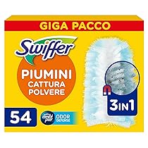 Swiffer Duster Piumini Cattura Polvere, 54 Piumini, Cattura e Intrappola Polvere e Sporco, Raggiunge I Punti più Difficili della Casa, Giga Formato