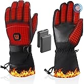 RDGDFONG Heated Gloves - 5V 6000mAh Rechargeable Heated Gloves for Men Women, Waterproof & Non-Slip Electric Heating Glove for Cycling, Skiing, Hunting, Hiking