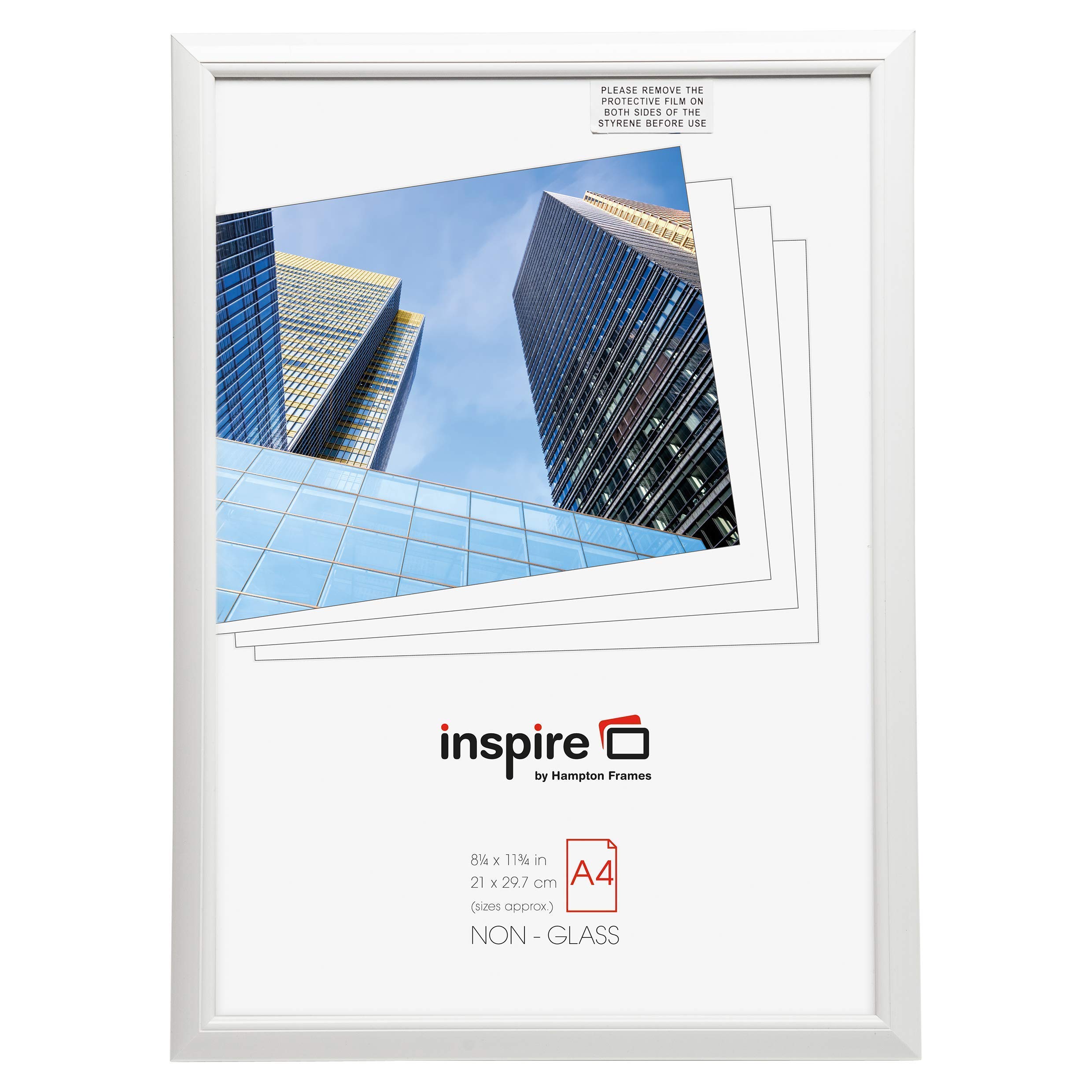 Hampton Frames | EASYLOADER Poster Certificate Photo Frame EAS2130WHT | A4 21x30cm, White, Acrylic | Easy Front Loading, Lightweight Design, Wall or Desk Display | Modern Photo Framing Solution