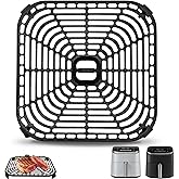Air Fryer Grill Pan for COSORI Air Fryer TurboBlaze 6 QT, Non-Stick 8.9’’*8.9’’Square Air Fryer Rack Replacement Parts Accessories Grill Plate Crisper Plate Tray with Rubber Bumpers, Dishwasher Safe