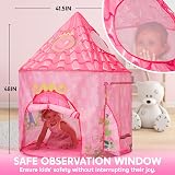 JOYIN Pink Princess Castle Play Tent Kids Pop Up Indoor Outdoor Girls view 5
