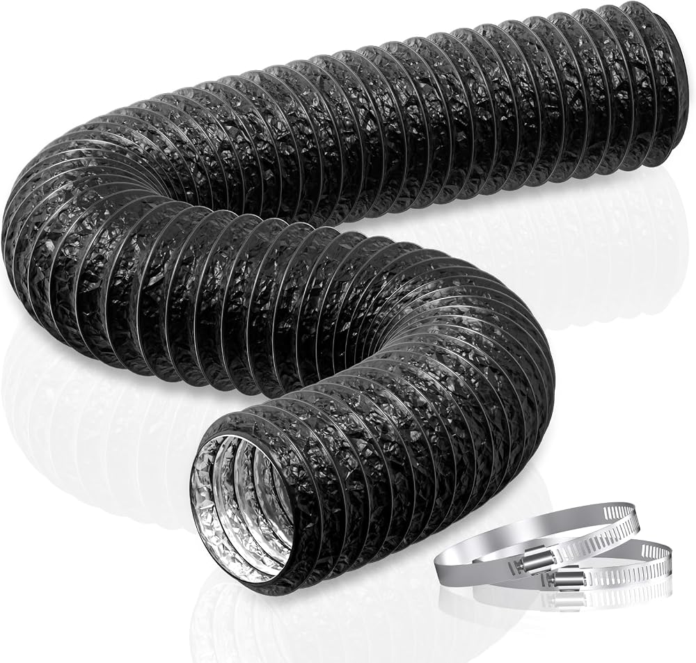 HG Power 100mm Ducting 5m Aluminum PVC Flexible Ventilation Duct with Clamps