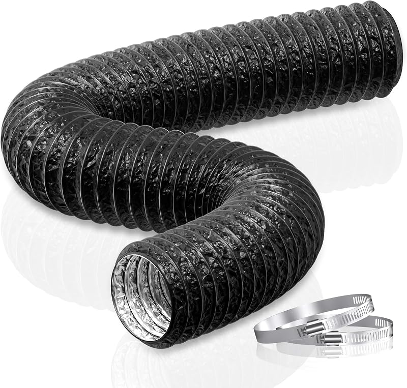 HG Power 100mm Ducting 5m Aluminum PVC Flexible Ventilation Duct with Clamps