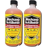 Mechanic in A Bottle for Gas &amp; Diesel Fuel Systems 24 oz - 2 Pack Fuel System Cleaner &amp; Stabilizer for Peak Engine Performance