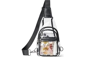 Mroede TRIPLE ZIPPER Clear Bag for Stadium Events Approved Clear Crossbody Sling Bag Purses for Women Men for Concert Sports…