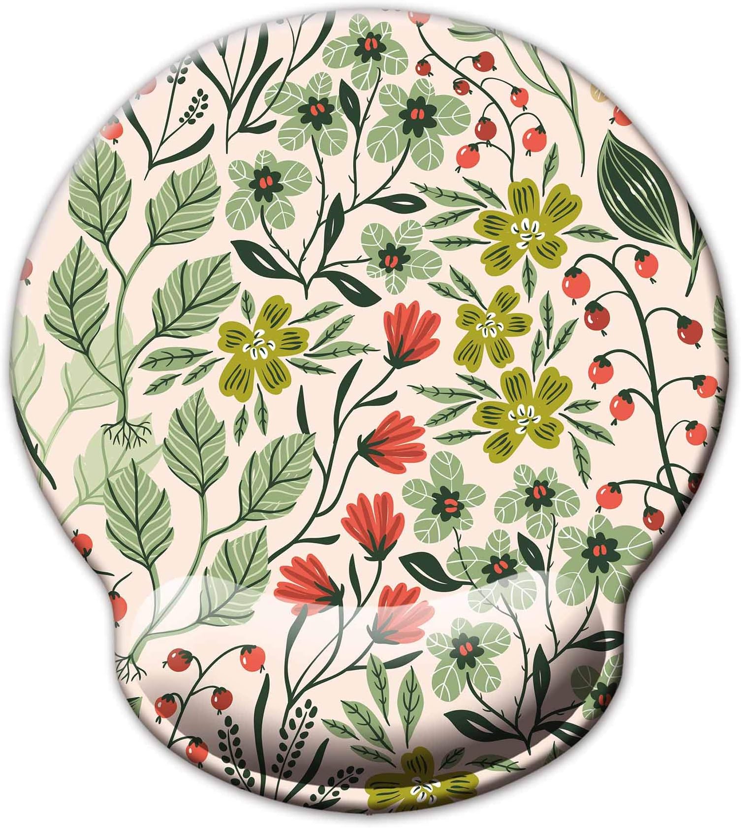 Ergonomic Mouse Pad with Wrist Support,Dooke Cute Wrist Pad with Non-Slip Rubber Base for Computer, Laptop, Home Office Gaming, Working, Easy Typing & Pain Relief Spring Flowers