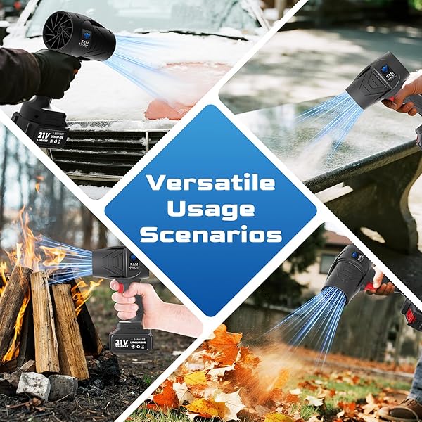 CORDLESS LEAF BLOWER,320000RPM HANDHELD POWER LEAF BLOWER-2X21V BATTERIES & CHARGER, LIGHTWEIGHT ELECTRIC-LEAF BLOWERS FOR PATIO CLEANING,LAWN CARE,LEAVES, DUST