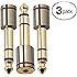 Aurum Cables 3-Pack 6.35mm Male to 3.5mm Female Stereo Adapter