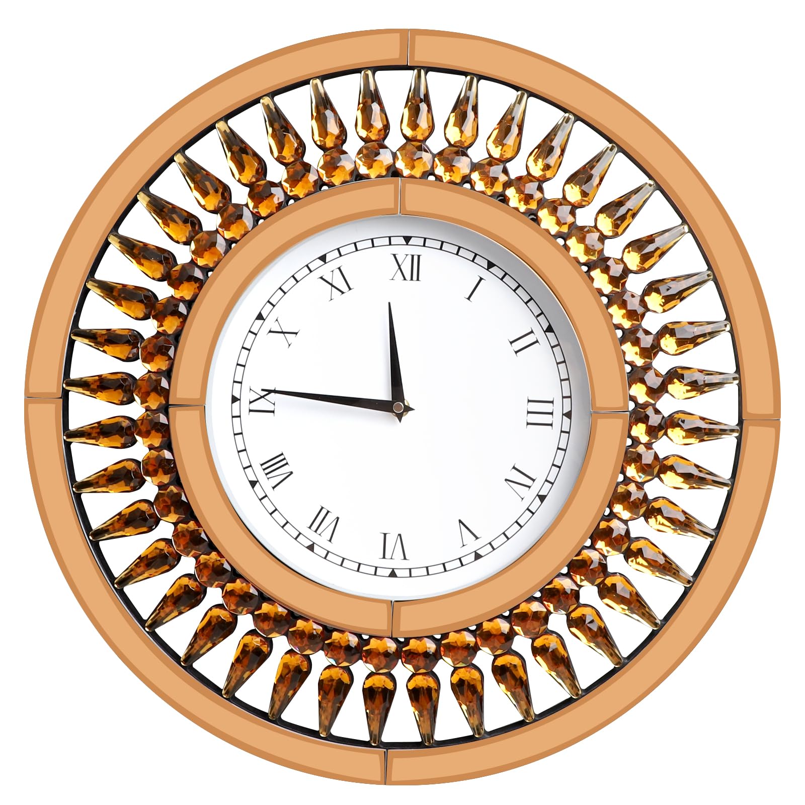 Photo 1 of KAVIUS Wall Clock Large 20 Inches Silent Decorative Wall Clock Battery Operated Non Ticking Roman Numeral Acrylic Wall Clocks Decor Versatile for Living Room Bedroom Kitchen Ideal House-Warming Choice