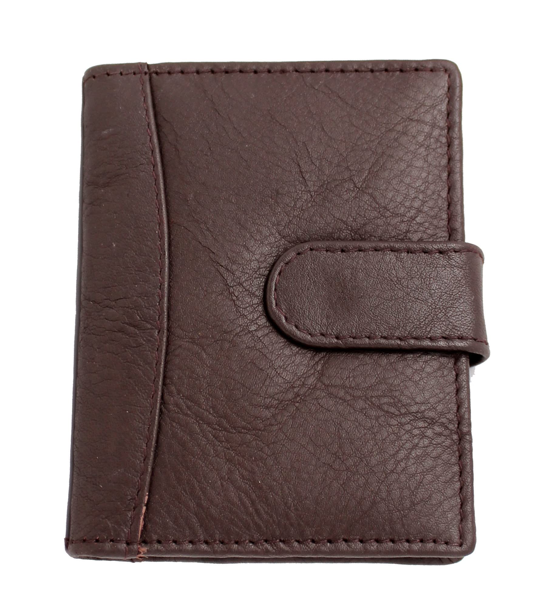 RAS Mens Womens Small Leather 24 Credit Cardholder With Popper Button Fastening 602 (Brown)
