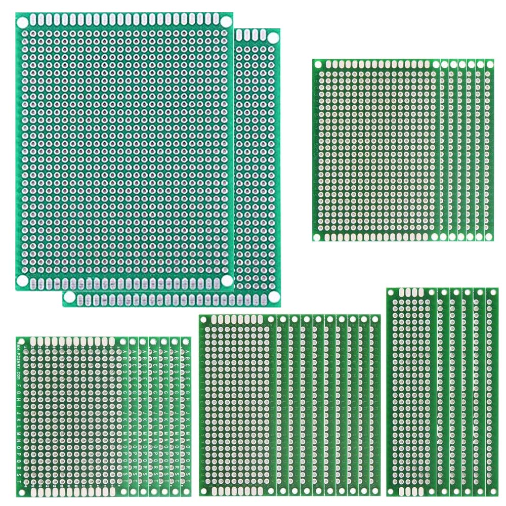 Double Sided Prototype Universal Board, 23 Pieces Universal Prototype Board, 5 Sizes Soldering Circuit Boards, Double Sided PCB Circuit Boards Kit for Soldering and Electronic Project
