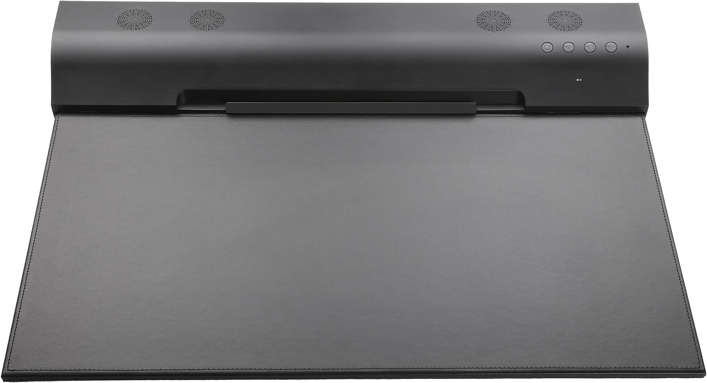 On My Desk 19" x 24" Bluetooth Speaker Desk Pad with 4 Built-in Speakers - Exclusive Techie"Sound Bounce" Desk Pad, Black (OMD15726)