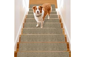 Bolinker Non-Slip Self-Adhesive Stair Treads Carpet,Washable Soft Indoor Carpet for Wooden Steps, Safe for Kids, Elders & Pet