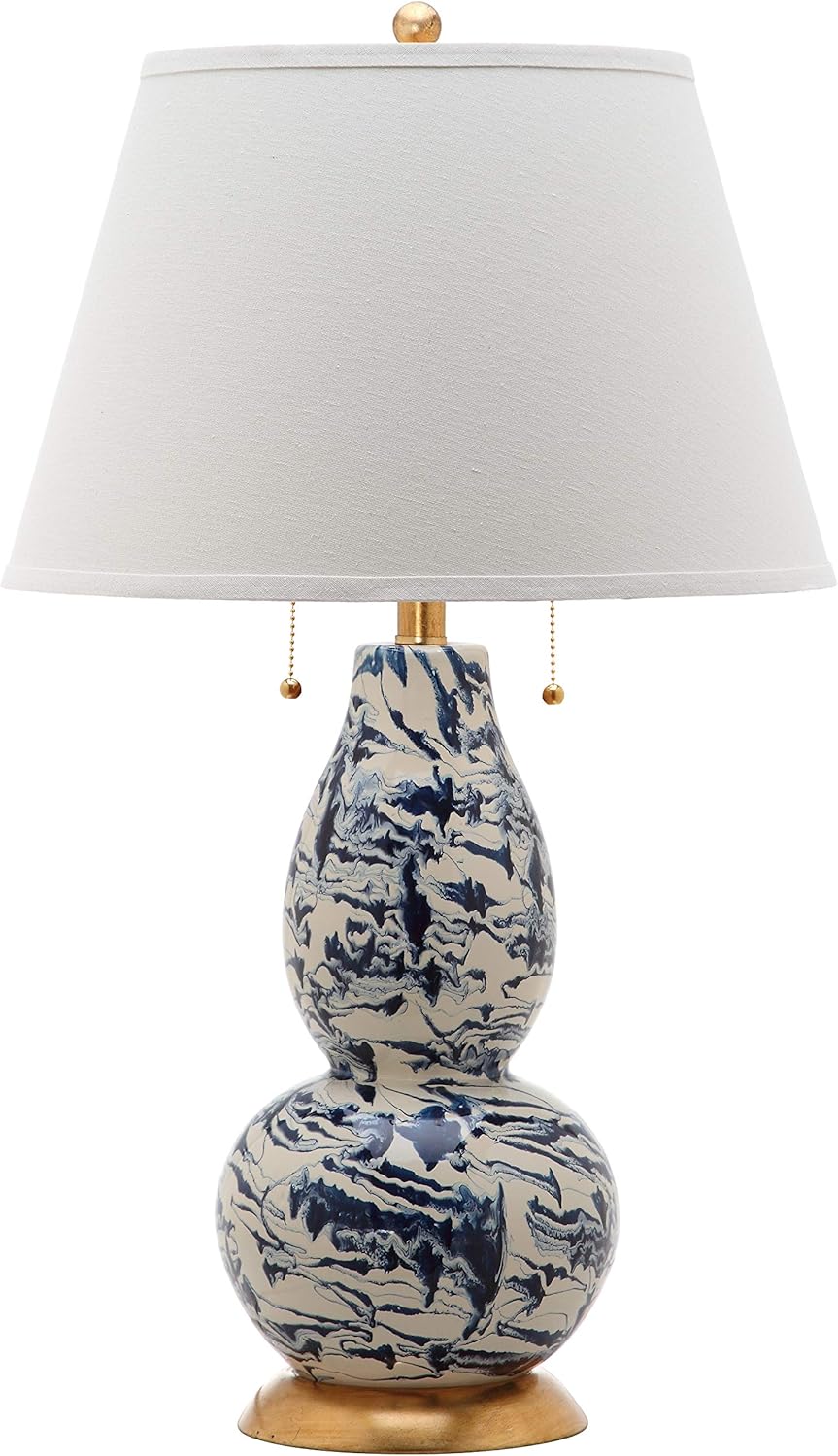 navy and white table lamps