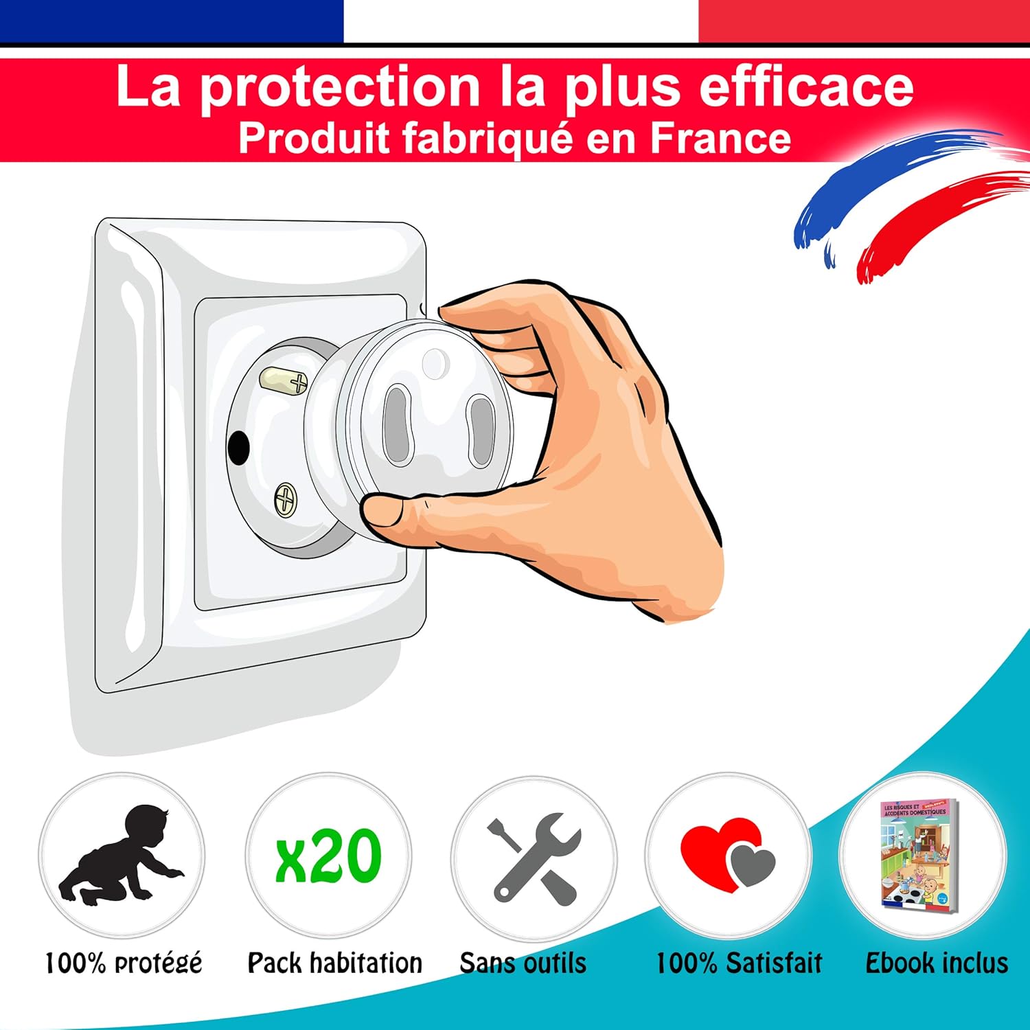 Bureau Revolutionnaire Cache Prise Pour Bebe Protection De Prise Electrique Amovible Sans Clef Ni Adhesif Pour Maison Pack De 10 Innovation Francaise Kit De Securite Pour Prise De Courant Caches Prises Securite