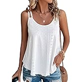 KKJ Womens Cute Tank Tops Sleeveless Spaghetti Strap Scoop Neck Loose Casual 2026 Spring Summer Beach Vacation Flowy Shirts