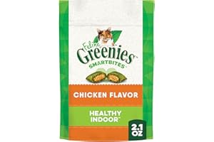 GREENIES Feline SMARTBITES Cat Treats Natural Dental Care, Chicken Flavour, 2.1oz Pouch