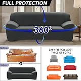 Deconovo Dark Grey 2 Seater Sofa Slipcover Furniture Protector view 4