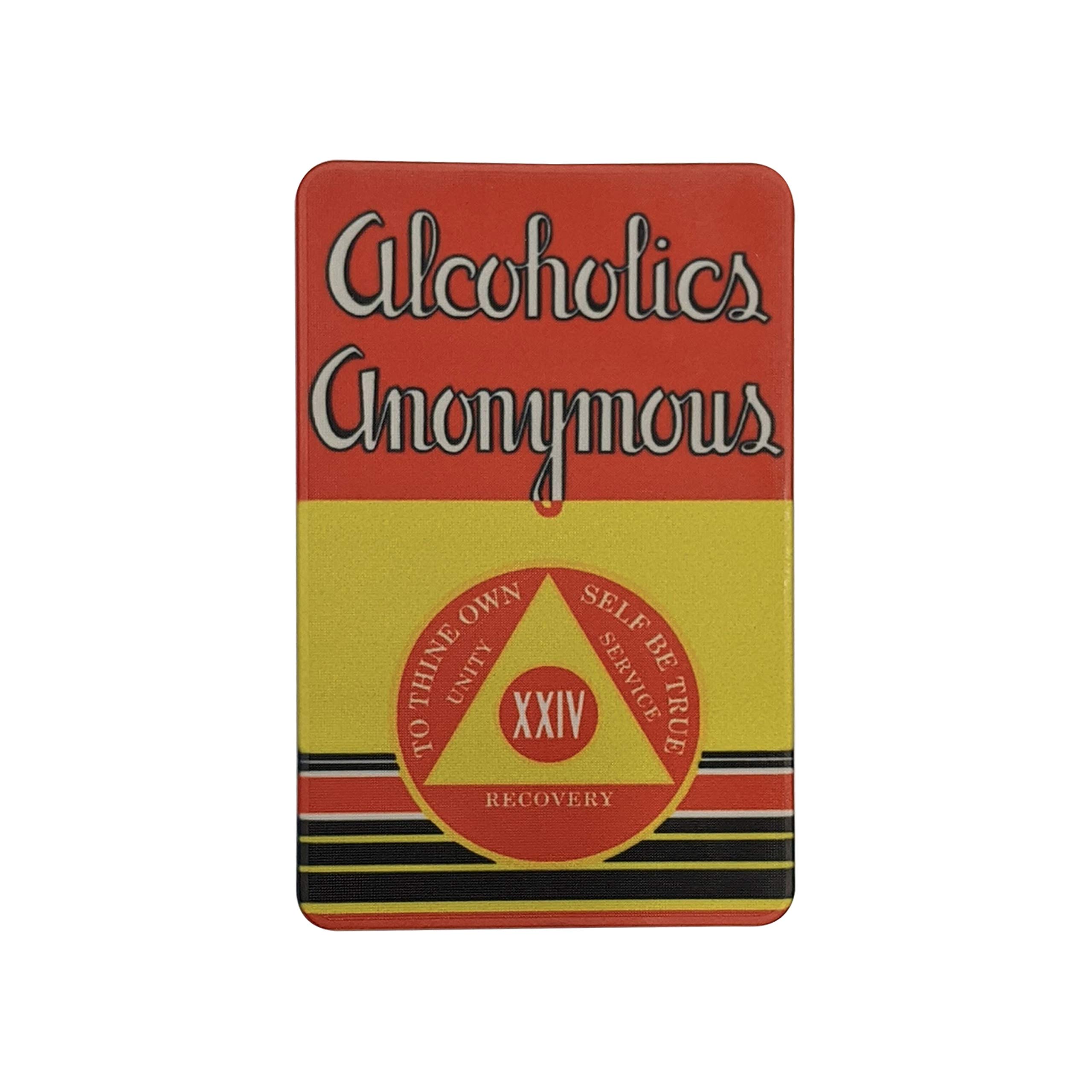 MYRECOVERYSTORE First Edition” Big Book Alcoholics Anonymous Rectangular AA Sobriety Chip with How It Works (Years 1-50 Offered) Wallet Card Style Recovery Chip (Year 24)