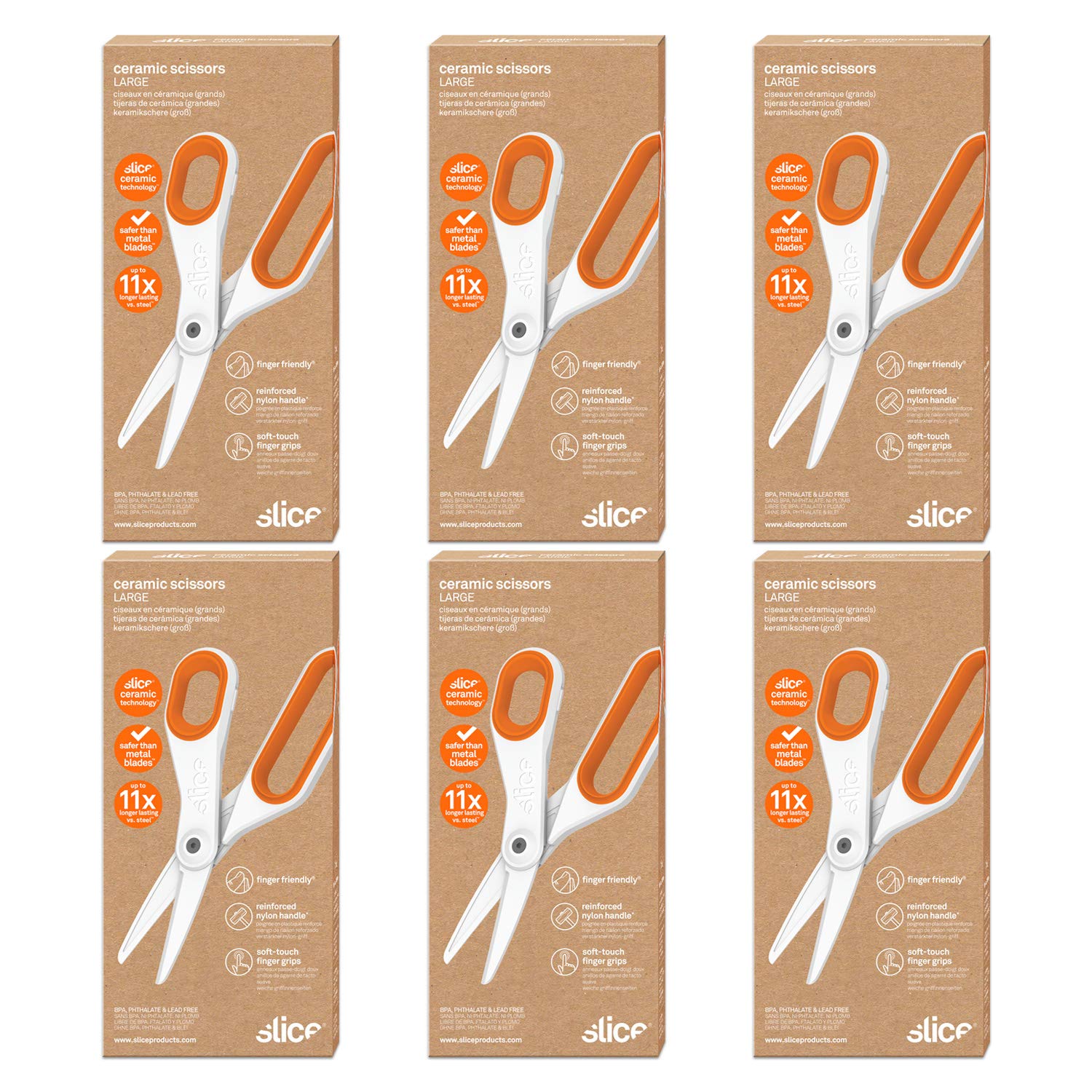 Slice 10545CS Large Ceramic Sissors, 60mm Blade, Safer