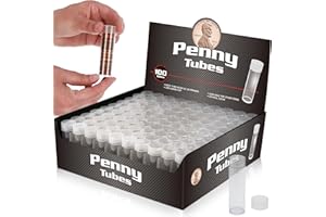 BCW Coin Tubes for US Pennies - 100ct | Holds "Lincoln" Penny | Durable Plastic Tube Coin Holders | Coin Collecting Supplies | Penny Coin Tubes
