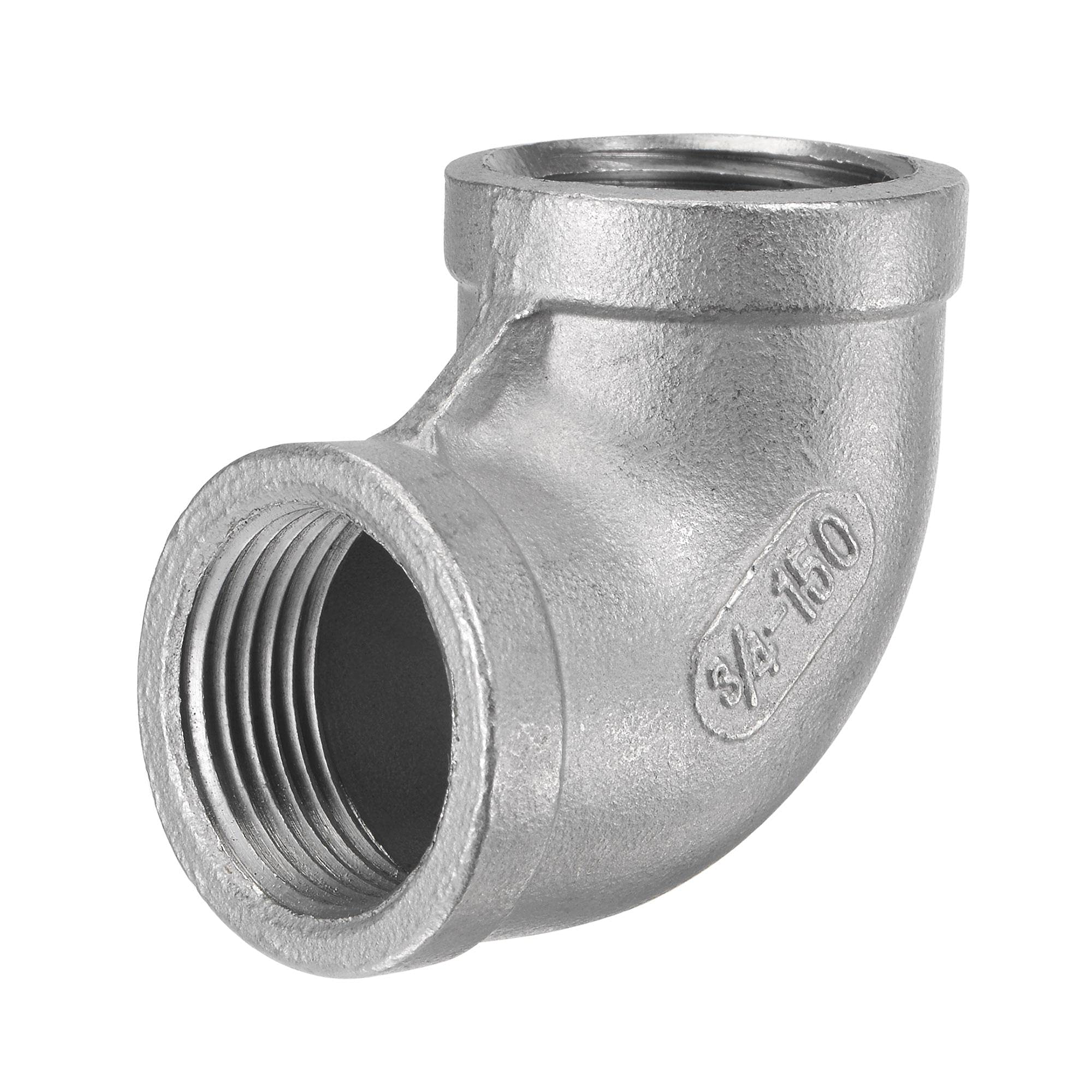 sourcing map Pipe Fitting Elbow 3/4 NPT Female Thread Hose Connector Adapter, 304 Stainless Steel