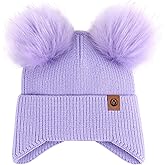 Otoyzy Kids Beanie hat Infant Winter Hat Cap Pom Pom Soft Warm Hat Fleece Lined Knit Cap for Boys Girls 0-2T